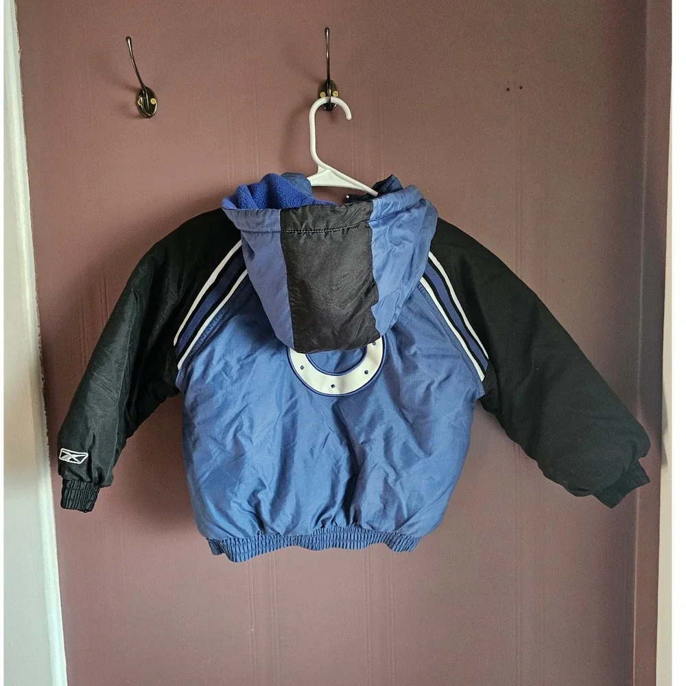 Y2k Reebok Indianapolis‎ Colts NFL Kids Puffer Jacket Blue Black Size Medium 5/6